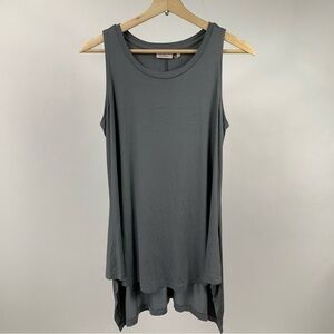 LOGO by Lori Goldstein Gray Knot Stretch Tunic Tank Blouse XS